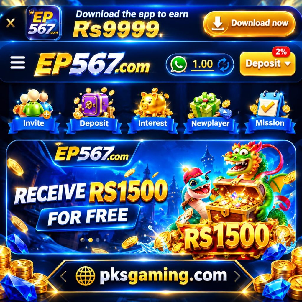 EP567 mobile gaming platform interface with games, rewards, missions, and user account features